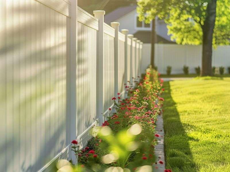 A new vinyl fence in Johnson city Tn