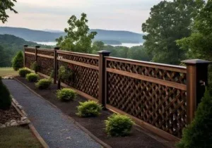 Designer cedar wooden fence with unique craftsmanship in Johnson City, TN.