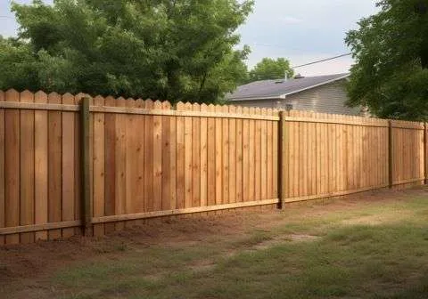 A beautiful Wood fence installed in a backyard in Johnson City